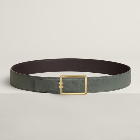 Tube H belt buckle & Reversible leather strap 38 mm