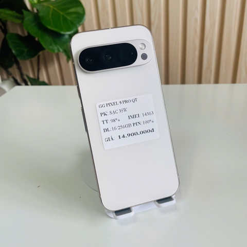 🔥 GOOGLE PIXEL 9 PRO QUỐC TẾ 16/256GB Pin 100 Màu Trắng Đẹp 98% Kèm sạc 35W