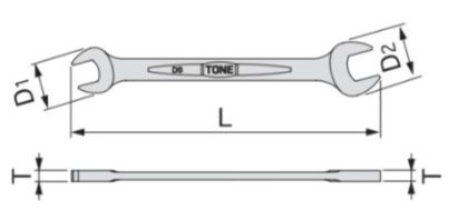 DS-2224 Cờ lê 2 đầu mở TONE Nhật Bản