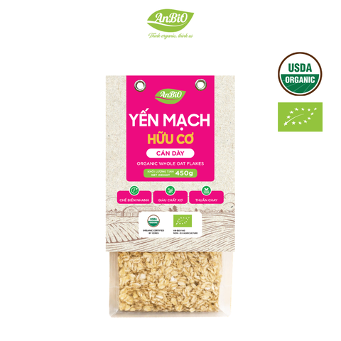 Yến mạch cán dày hữu cơ AnBiO 450g