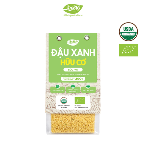 Đậu xanh hữu cơ AnBiO 200g (bóc vỏ)