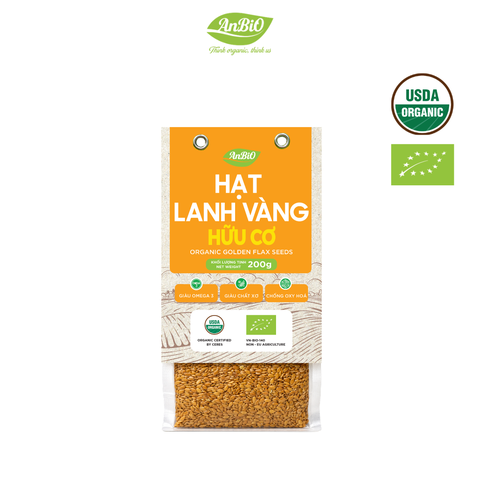 Hạt lanh vàng hữu cơ Anbio 200g (Gói)