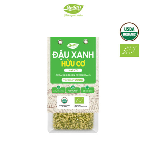 Đậu xanh hữu cơ AnBiO 200g (hạt vỡ)
