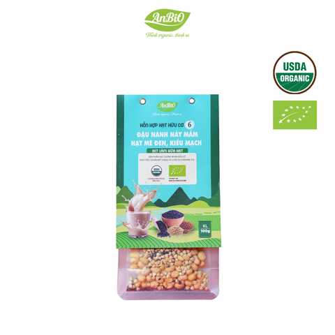 Hỗn hợp hạt hữu cơ số 6 ( Đậu nành - Mè đen - Kiều mạch)