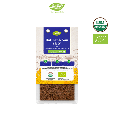 Hạt lanh nâu hữu cơ 200g (Gói)
