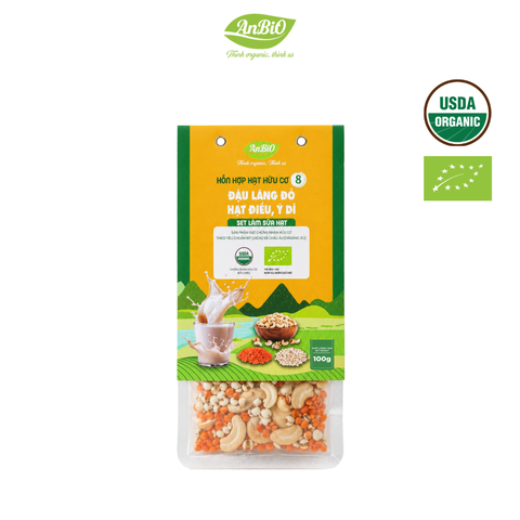 Hỗn hợp hạt hữu cơ số 8 ( Lăng đỏ - Hạt điều - Ý dĩ)