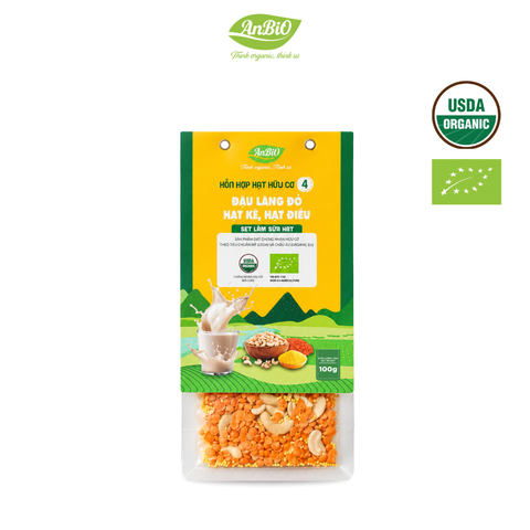 Hỗn hợp hạt hữu cơ số 4 ( Hạt điều - Lăng đỏ - Hạt kê)