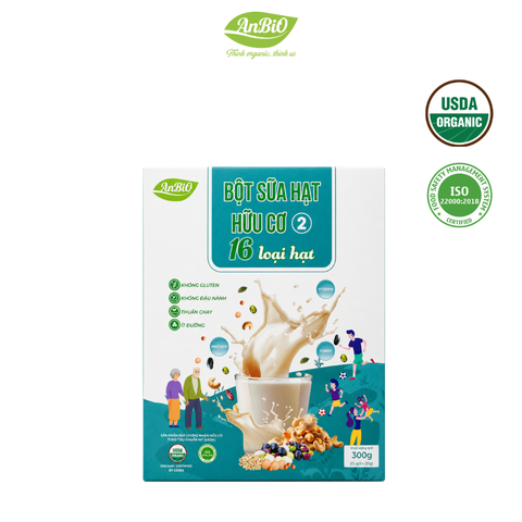 Bột sữa hạt hữu cơ số 2 ít đường (16 loại hạt)