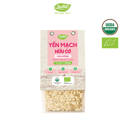 Yến mạch cán mỏng hữu cơ AnBiO 450g