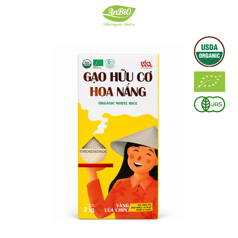 Gạo hữu cơ Hoa nắng Vàng Lúa chín 2kg