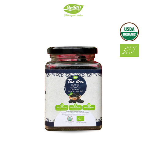 Táo đen hữu cơ 230g (Lọ thủy tinh) (lọ)