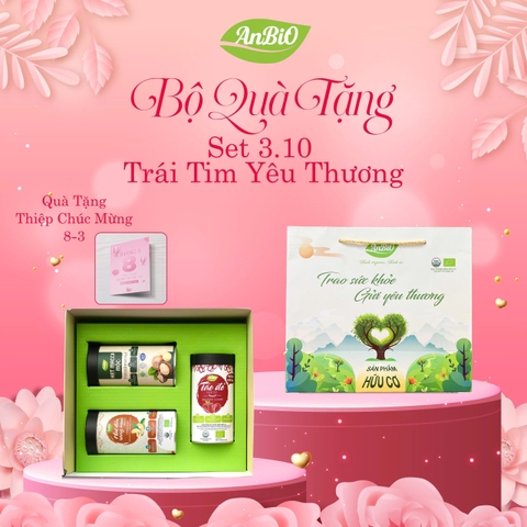 Set 3.10 xanh: Táo đỏ hữu cơ, Macca mộc, Hạt điều rang muối không vỏ hữu cơ