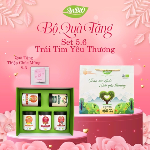 Set 5.6 xanh: Hạt điều rang muối không vỏ HC, Hoa cúc HC, Táo đỏ HC, Macca mộc, Kỷ tử HC