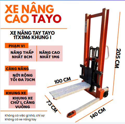 Xe nâng cao 1 Tấn khung I TAYO