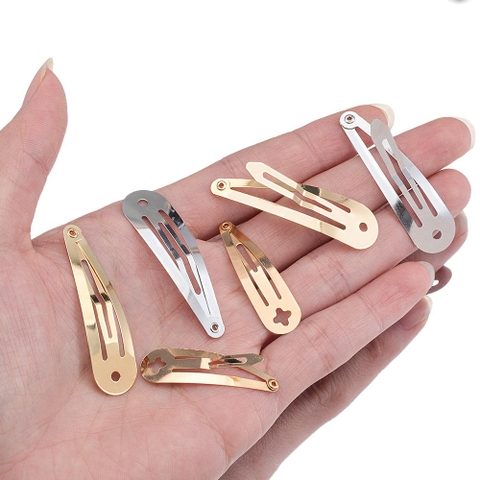 [Bông bán Len] Bộ 1/5/10 Chiếc Phôi kẹp tóc kim loại hình giọt nước dễ thương Women Voi Women Voi