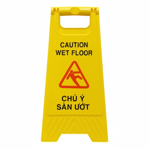 Biển nhựa chữ A cảnh báo khu vực đang chú ý sàn ướt