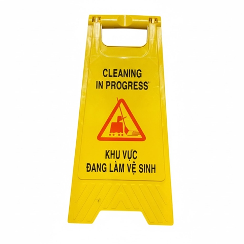Biển nhựa chữ A cảnh báo khu vực đang làm vệ sinh