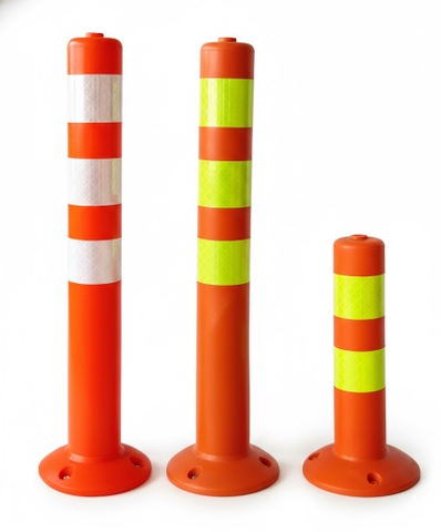 Cọc tiêu giao thông nhựa PE 75cm – Tiêu phản quang đường bộ hình trụ