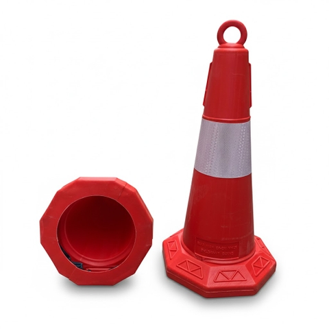 Cọc tiêu giao thông nhựa 55cm NQ – Tiêu phản quang hình nón Việt Nam