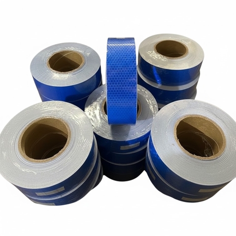 Cuộn Dán Phản Quang Màu Xanh Dương – Khổ 5cm – Dài 45m