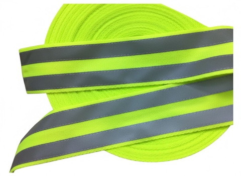 Cuộn Dây Phản Quang 2 Vạch Màu Ghi – Vải Xanh Khổ 5cm Dài 100m