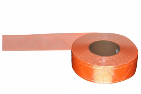 Cuộn Dây Phản Quang Nhựa Màu Cam – Dày 0.35mm Khổ 5cm Dài 50m