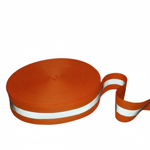 Cuộn Dây Phản Quang 1 Vạch Màu Ghi – Vải Cam Khổ 5cm Dài 100m