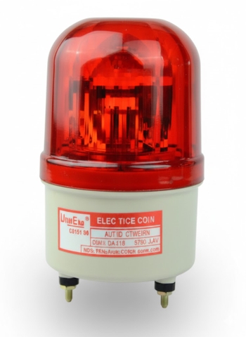 Đèn led xoay cảnh báo màu đỏ điện DC 220V (có còi)