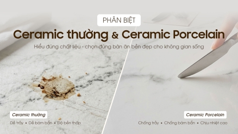 Cách phân biệt Ceramic thường & Ceramic Porcelain