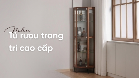 Mẫu tủ rượu trang trí cao cấp giúp phòng khách thêm nổi bật