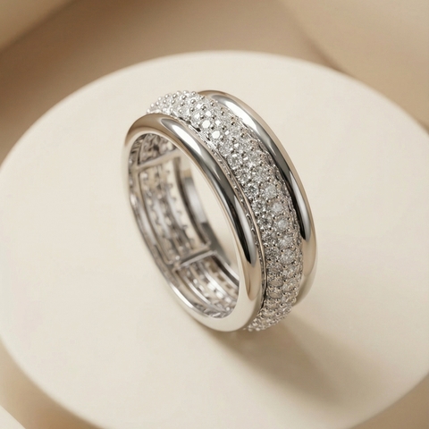 Nhẫn GF 14K thiết kế Bản Xoay Crystal BN JEWELRY