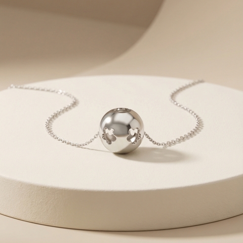 Mặt dây chuyền GF 14K charm tròn khắc hoa Bloomy BN JEWELRY