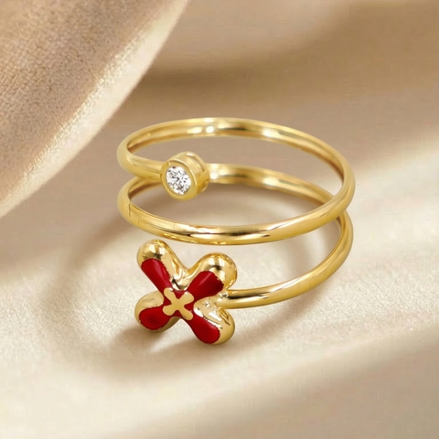 Nhẫn GF 14K thiết kế xoắn vòng Flora BN JEWELRY