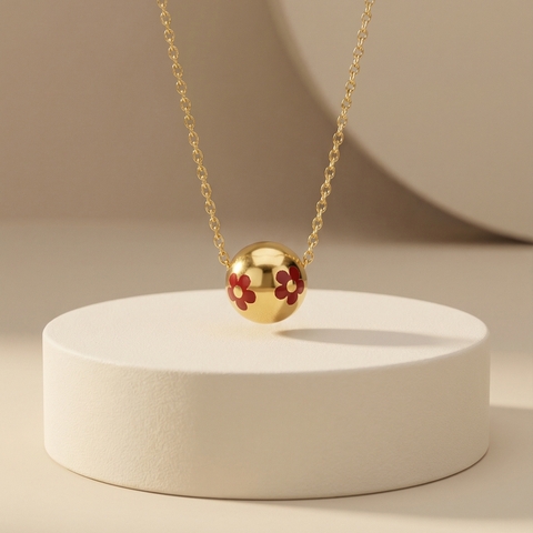 Mặt dây chuyền GF 14K charm tròn hoa Bloomy BN JEWELRY