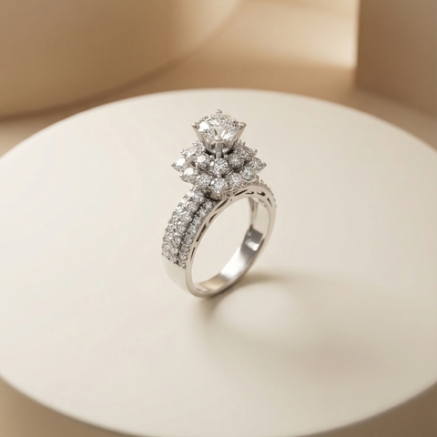 Nhẫn Platinum thiết kế The Palace BN JEWELRY | 5.5 Ly