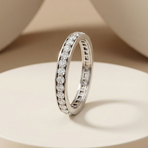 Nhẫn GF 14K thiết kế một vòng đá tấm bao quanh đai nhẫn Eternity Ring BN JEWELRY