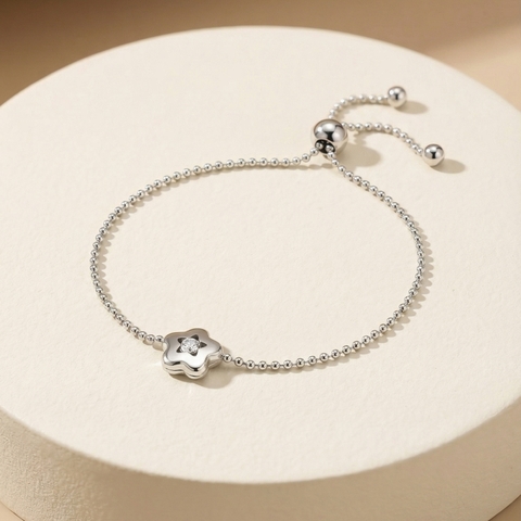 Lắc tay GF 14K dây rút Bloomy đính đá moissanite BN JEWELRY