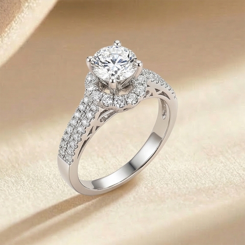 Nhẫn Platinum thiết kế Halo Daffney BN JEWELRY | 6.0 li