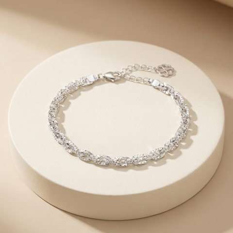 Lắc tay Platinum dây xoắn BN JEWELRY