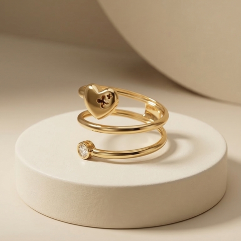 Nhẫn GF 14K xoắn vòng trái tim Éternel BN JEWELRY