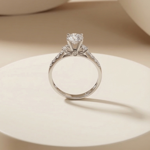 Nhẫn Platinum thiết kế Bridal Rise 2 BN JEWELRY | 6.0 li