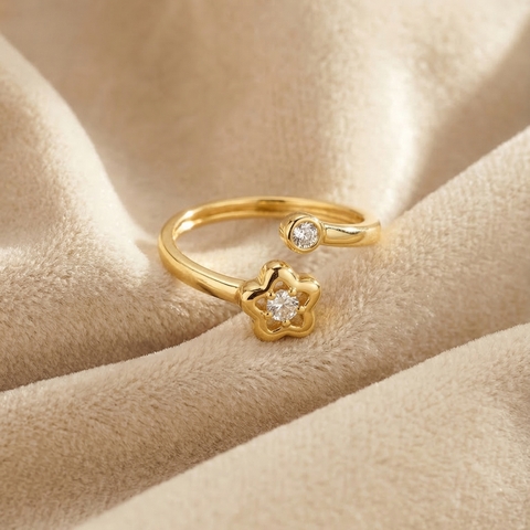 Nhẫn GF 14K thiết kế Bloomy đính đá moissanite BN JEWELRY