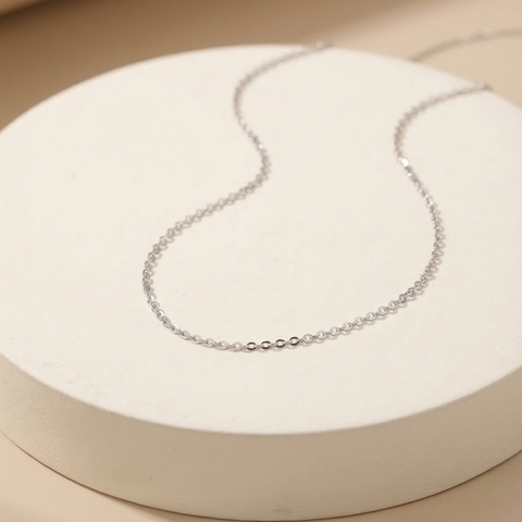 Dây chuyền Platinum mắt khế dainty chain BN JEWELRY | bản 5 zem - FK50L_PT