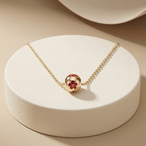 Mặt dây chuyền GF 14K charm tròn hoa Bloomy BN JEWELRY