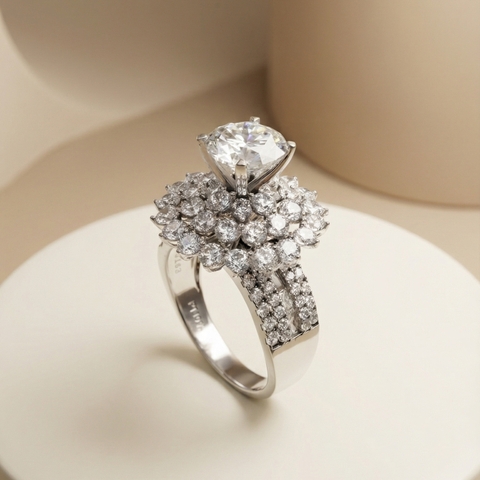 Nhẫn Platinum thiết kế Sun-Flower BN JEWELRY | 8.0 Ly