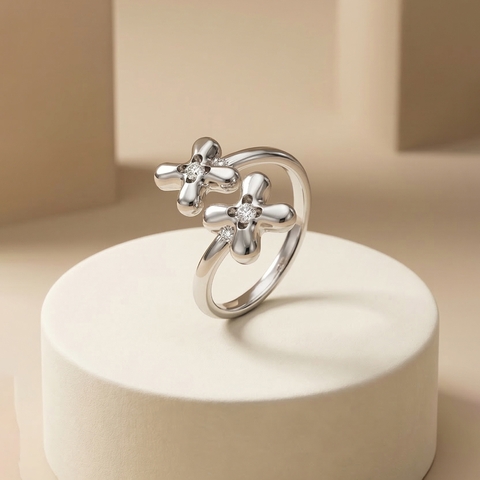 Nhẫn GF 14K thiết kế Lilac Duo đính đá BN JEWELRY