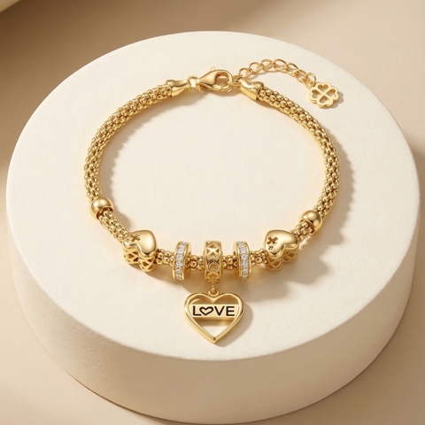 Vòng tay pandora gắn charm BN Jewelry | Bộ VKY1811_E