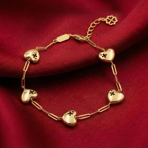 Lắc tay mắt paperclip chuỗi trái tim Five Star BN JEWELRY