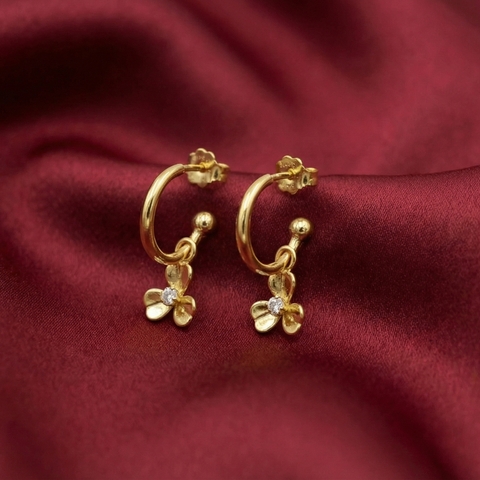 Bông tai khuyên tròn cỏ 3 lá may mắn BN JEWELRY