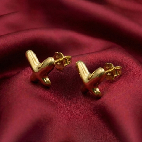 Bông tai trơn mặt bươm bướm BN JEWELRY